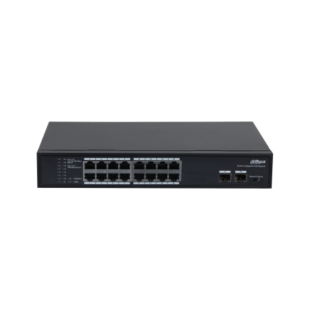 14143-(DH-PFS3218-16GT-135) DAHUA SWITCH L2 POE 16 PUERTOS + 2 GIGABIT SFP