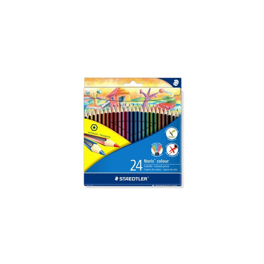 1415-ESTUCHE 24 LAPICES DE COLORES NORIS COLOUR SURTIDOS STAEDTLER 185 C24
