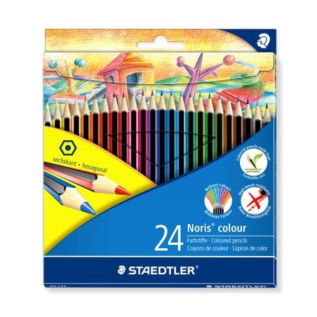 1415-ESTUCHE 24 LAPICES DE COLORES NORIS COLOUR SURTIDOS STAEDTLER 185 C24