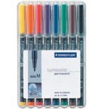 1417-ESTUCHE 8 MARCADORES LUMOCOLOR PERMANENTE PUNTA MEDIA 1MM. SURTIDOS STAEDTLER 317 WP8