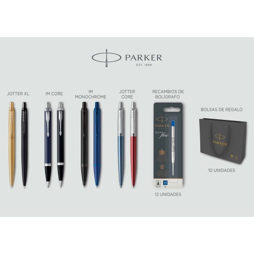 14172-LOTE ESCRITURA PARKER 8 PIEZAS (6+2 DE REGALO) 12 RECAMBIOS + 10 BOLSAS REGALO PARKER 2197098