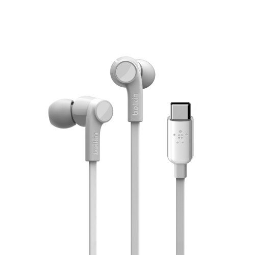 14192-Belkin ROCKSTAR Auriculares Alambrico Dentro de oido Llamadas/Musica USB Tipo C Blanco
