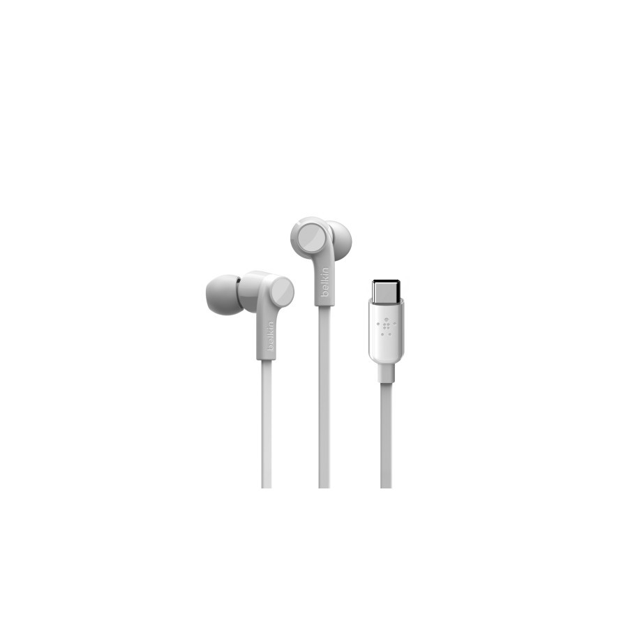 14192-Belkin ROCKSTAR Auriculares Alambrico Dentro de oido Llamadas/Musica USB Tipo C Blanco