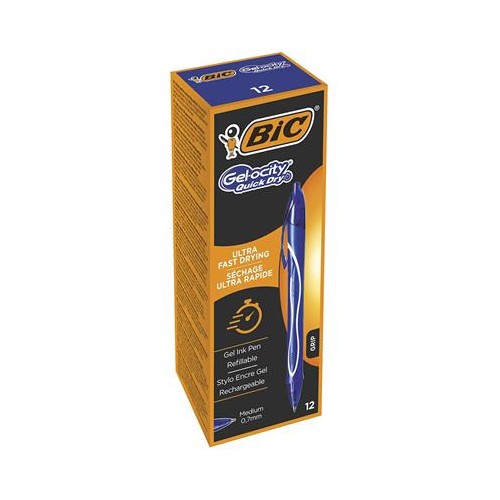 1420-BOLIGRAFO GELOCITY QUICK DRY RETRACTIL TRAZO 0,7 MM. COLOR AZUL BIC 950442