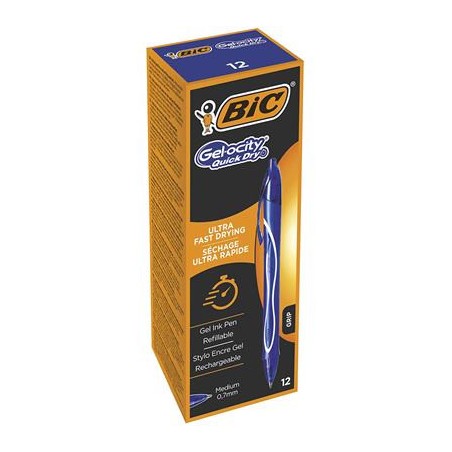 1420-BOLIGRAFO GELOCITY QUICK DRY RETRACTIL TRAZO 0,7 MM. COLOR AZUL BIC 950442