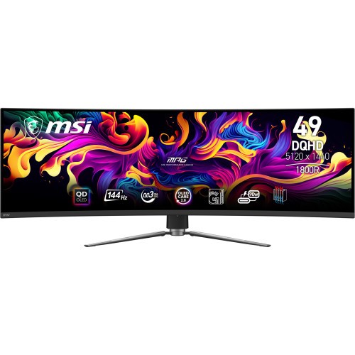 14255-MSI MPG 491CQP QD-OLED pantalla para PC 124,5 cm (49") 5120 x 1440 Pixeles DQHD QDOLED Negro