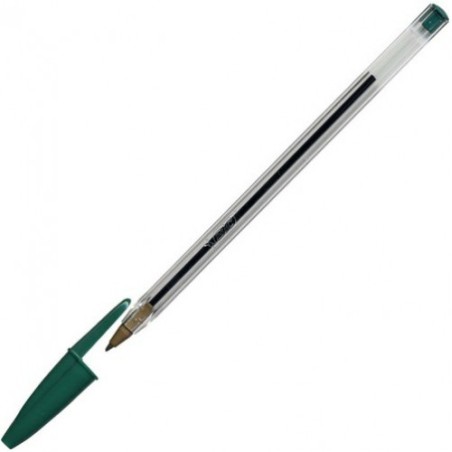 1426-BOLIGRAFO CRISTAL CUERPO TRANSPARENTE TRAZO 0,4 MM. COLOR VERDE BIC 8373629