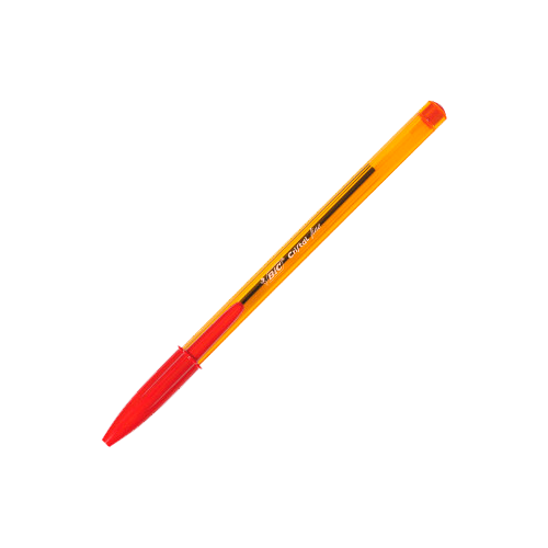 1428-BOLIGRAFO CRISTAL FINE CUERPO NARANJA TRAZO 0,3 MM. COLOR ROJO BIC 872720