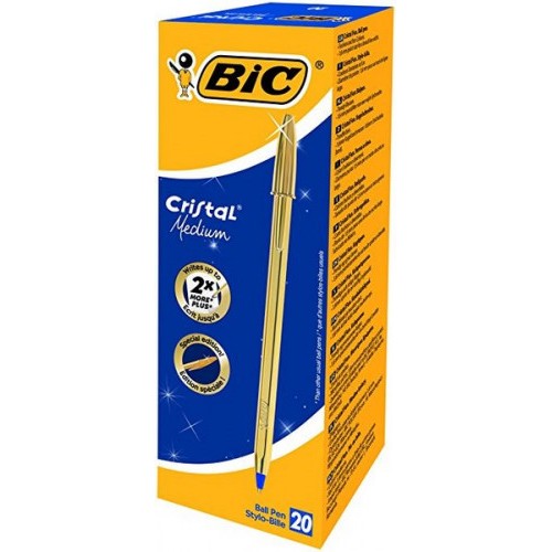 1437-BOLIGRAFO CRISTAL CELEBRATE TRAZO 0,4 MM. COLOR ORO BIC 9213401