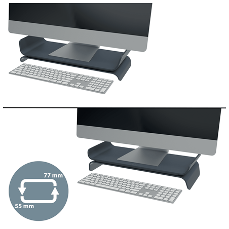 14473-SOPORTE ELEVADOR PARA MONITOR AJUSTABLE GRIS OSCURO ERGO LEITZ 65040089