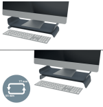 14473-SOPORTE ELEVADOR PARA MONITOR AJUSTABLE GRIS OSCURO ERGO LEITZ 65040089