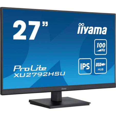 MONITOR IIYAMA 27" PROLITE XU2792HSU-B6, IPS, 100HZ, 0,4MS, USB, HDMI, DISPLAYPORT, 2x2W, INCLI