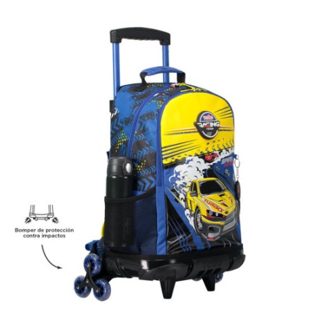 MOCHILA ESCOLAR CON RUEDAS GRANDE DE CARRERAS DE COCHES TOTTO MJ03VLC003-2310-6J7L