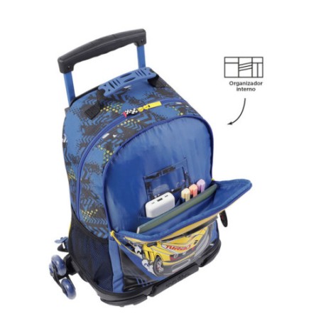 MOCHILA ESCOLAR CON RUEDAS GRANDE DE CARRERAS DE COCHES TOTTO MJ03VLC003-2310-6J7L
