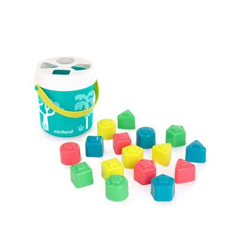 14657-CUBO & FORMAS ENCAJABLE COLOR TURQUESA MINILAND 5005097341