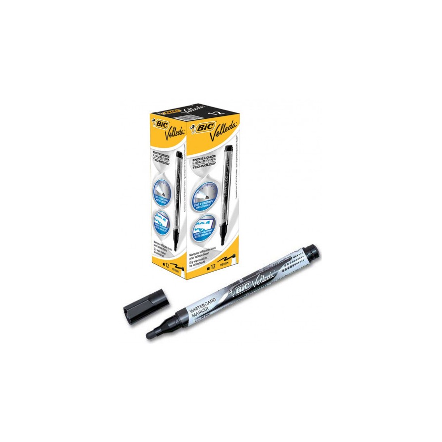 1467-MARCADOR PARA PIZARRA BLANCA TINTA LIQUIDA TRAZO 2MM. NEGRO VELLEDA 902088