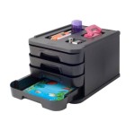 14797-MUEBLE 4 CAJONES MONTADO COLOR NEGRO PLASTICO RECICLADO Y RECICLABLE FAIBO 1000MR2