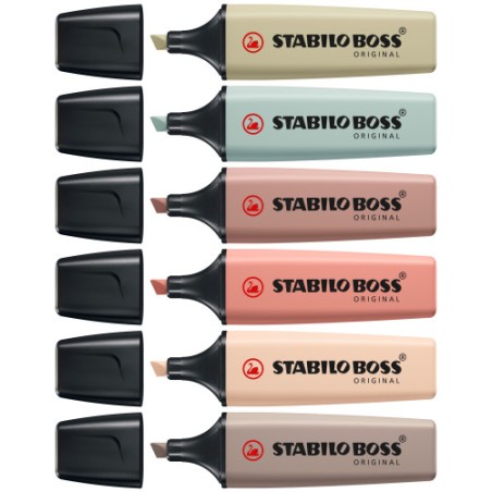 14844-STABILO BOSS NatureColors marcador 6 pieza(s) Punta de cincel Negro, Bronce, Marron, Verde, Gris, Verde claro