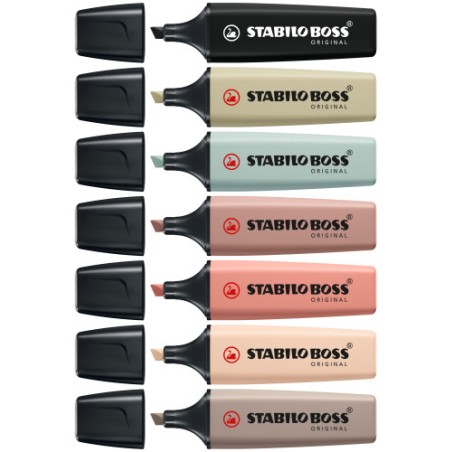 14846-STABILO BOSS NatureColors marcador 6 pieza(s) Punta de cincel Negro, Bronce, Verde, Gris, Verde claro