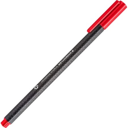 14862-CAJA DE 10 ROTULADORES TRIPLUS FINELINER 334 ECO EDITION ROJO STAEDTLER 334 R-2