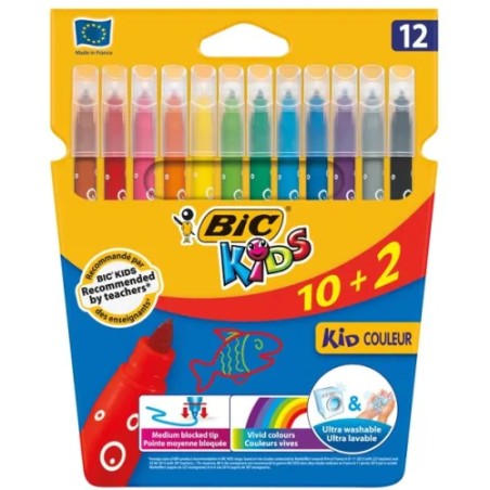 14873-ESTUCHE ROTULADORES FORMATO ESPECIAL 12 UDS KID COULEUR BIC 9246623