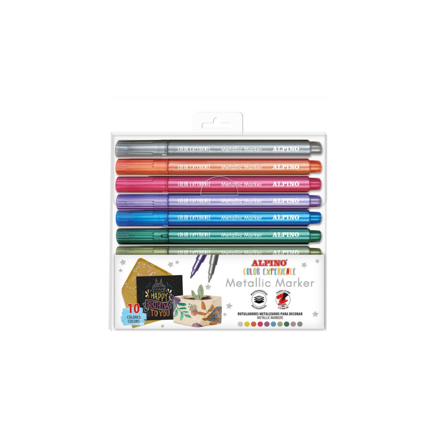 14884-ESTUCHE 10 ROTULADORES METALLIC COLOR EXPERIENCE ALPINO AR001086