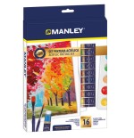 14893-SET PINTURA ACRILICA 16 PZAS MANLEY MDV00100