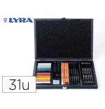 14917-SET DIBUJO CAJA DE MADERA 31 UDS. LYRA L2054002