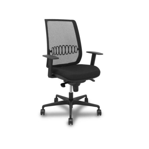 14933-SILLA ALARES SINCRO MALLA NEGRA BALI NEGRO BRAZO REGULABLE. PIQUERAS Y CRESPO 397SM840B840B10B68R65