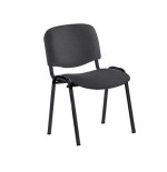 14955-SILLA CONFIDENTE ECONOMICA ESTRUCTURA DE TUBO METALICO RESPALDO Y ASIENTO TAPIZADOS COLOR NEGRO ROCADA 965/4