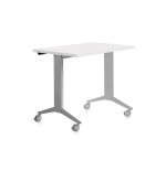 14963-MESA MESA CON TABLERO ABATIBLE 120X60CM COLOR GRIS ALUMINIO/BLANCO ROCADA 2000FD04