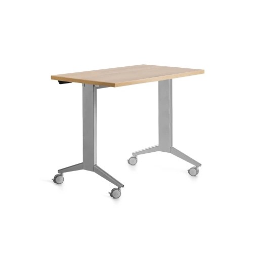 14965-MESA MESA CON TABLERO ABATIBLE 120X60CM COLOR GRIS ALUMINIO/ROBLE ROCADA 2000FD08