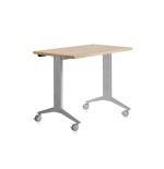 14965-MESA MESA CON TABLERO ABATIBLE 120X60CM COLOR GRIS ALUMINIO/ROBLE ROCADA 2000FD08