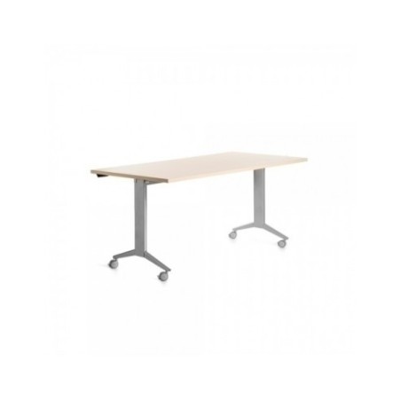 14973-MESA CON TABLERO ABATIBLE 160X80CM COLOR GRIS ALUMINIO/GRIS ROCADA 2002FD02