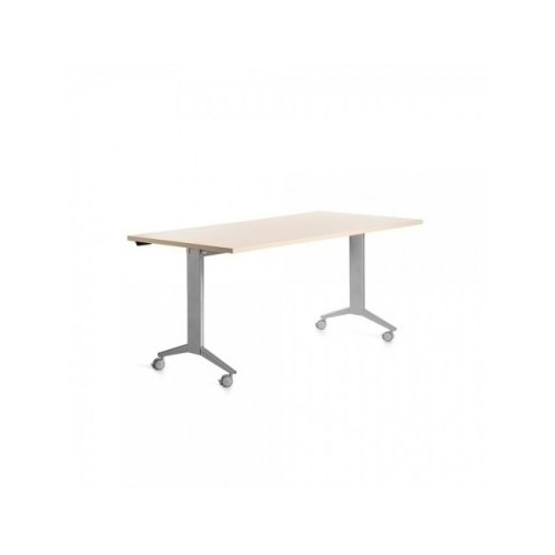 14977-MESA CON TABLERO ABATIBLE 180X80CM COLOR GRIS ALUMINIO/HAYA  ROCADA 2003FD01