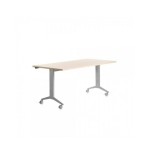 14977-MESA CON TABLERO ABATIBLE 180X80CM COLOR GRIS ALUMINIO/HAYA  ROCADA 2003FD01