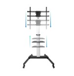 14999-TooQ Hera Soporte de Suelo de Aluminio con Ruedas para Pantalla 37"-86"