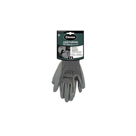 15013-GUANTES DE TRABAJO CENTURION NITRILO/NYLON GRIS T8-MEDIANA M CEGASA 327099