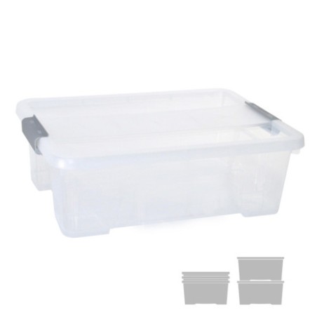 15020-CAJA DE ALMACENAJE CON TAPA 10 LITROS 28X40X13CM PP TRANSPARENTE ARCHIVO 2000 CP1482010 CS TP