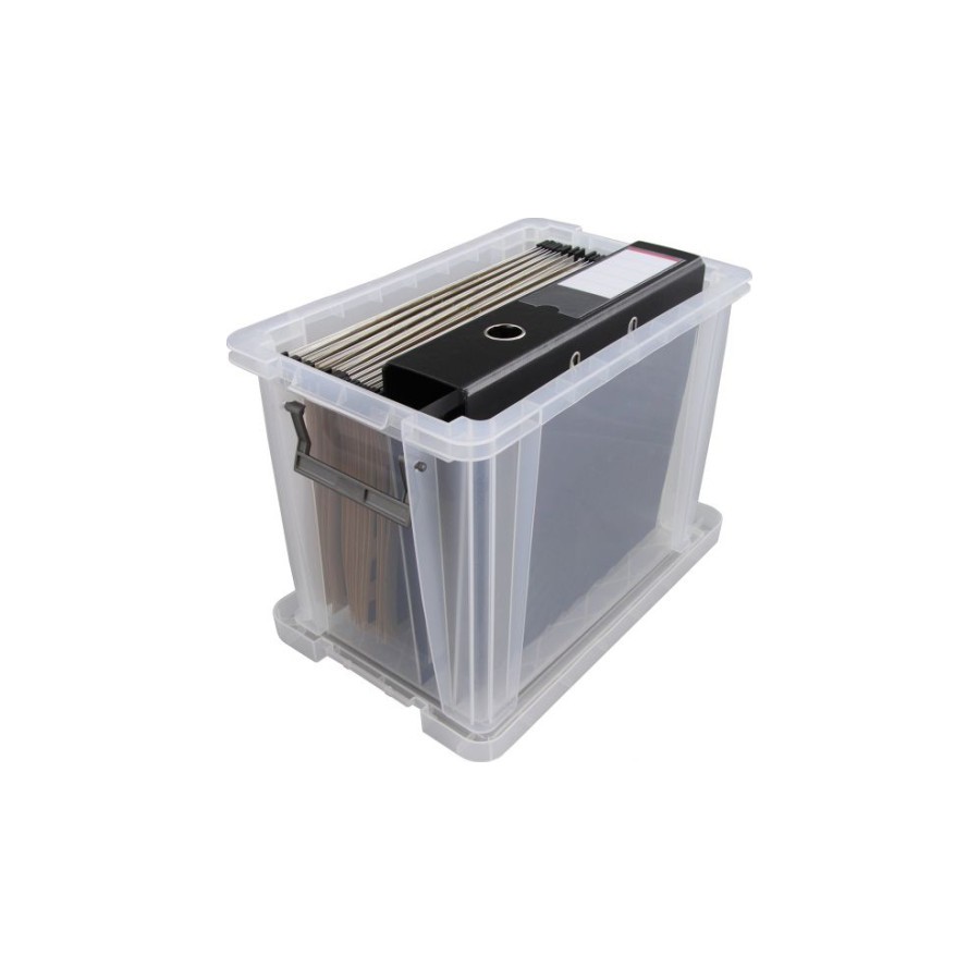 15021-CAJA DE ALMACENAJE CON TAPA 20 LITROS 28X40X26CM PP TRANSPARENTE ARCHIVO 2000 CP1482020 CS TP