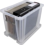 15021-CAJA DE ALMACENAJE CON TAPA 20 LITROS 28X40X26CM PP TRANSPARENTE ARCHIVO 2000 CP1482020 CS TP