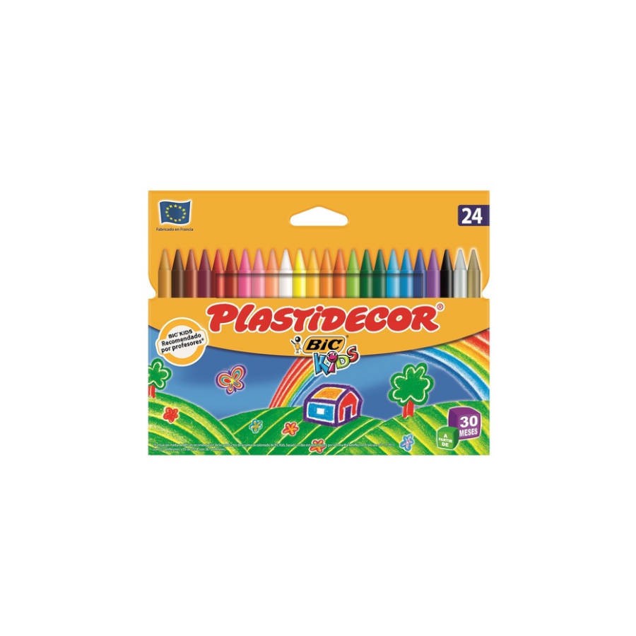 1505-ESTUCHE 24 CERAS DE COLOR QUE NO ENSUCIAN PLASTIDECOR 9203011