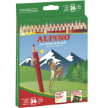 1519-ESTUCHE CARTON 36 UNIDADES LAPICES HEXAGONALES ALTA CALIDAD 3MM. COLORES SURTIDOS ALPINO AL010600