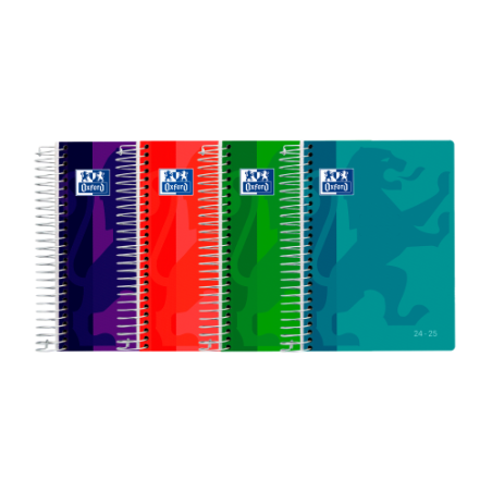 AGENDA ESCOLAR 2024-2025 SCHOOL TAPA PLASTICO 8o DIA PAGINA COLORES SURTIDOS OXFORD 400185042