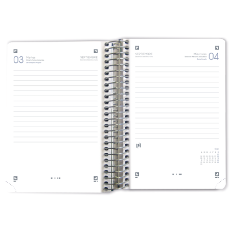 AGENDA ESCOLAR 2024-2025 SCHOOL TAPA PLASTICO 8o DIA PAGINA COLORES SURTIDOS OXFORD 400185042
