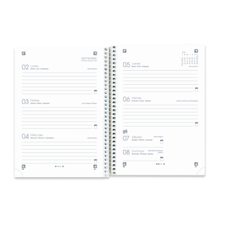 AGENDA ESCOLAR 2024-2025 SCHOOL TAPA PLASTICO 4o SEMANA VISTA COLORES SURTIDOS OXFORD 400185054