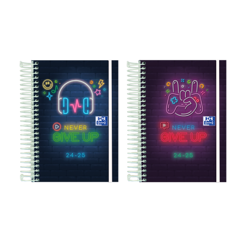 AGENDA ESCOLAR 2024-2025 NEVER GIVE UP TAPA EXTRADURA 8o DIA PAGINA COLORES SURTIDOS OXFORD 400185064