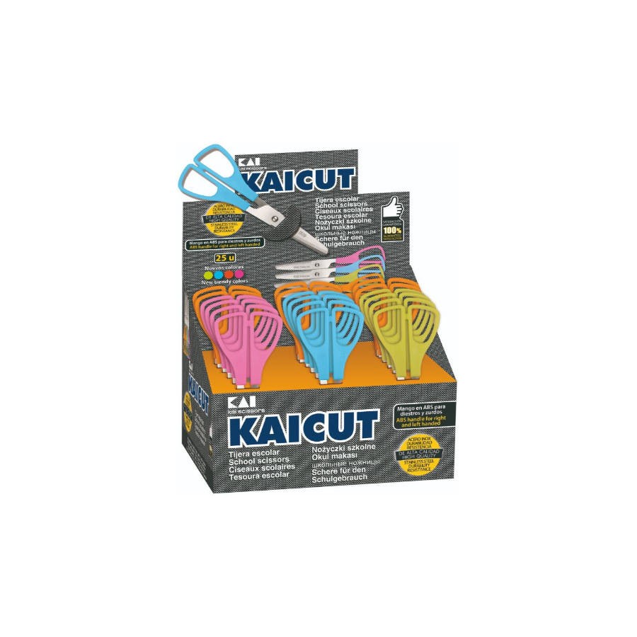 1527-EXPOSITOR DE 25 UNIDADES TIJERAS ESCOLARES KAICUT 13 CM. ALPINO PT0014