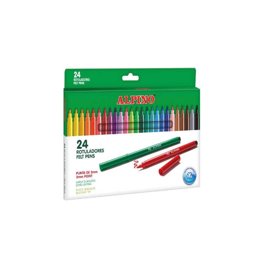 1531-ESTUCHE 24 UNIDADES ROTULADORES PUNTA FINA COLORES SURTIDOS ALPINO AR001003N