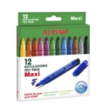 1532-ESTUCHE 12 UNIDADES ROTULADORES PUNTA GRUESA COLORES SURTIDOS ALPINO AR000006N